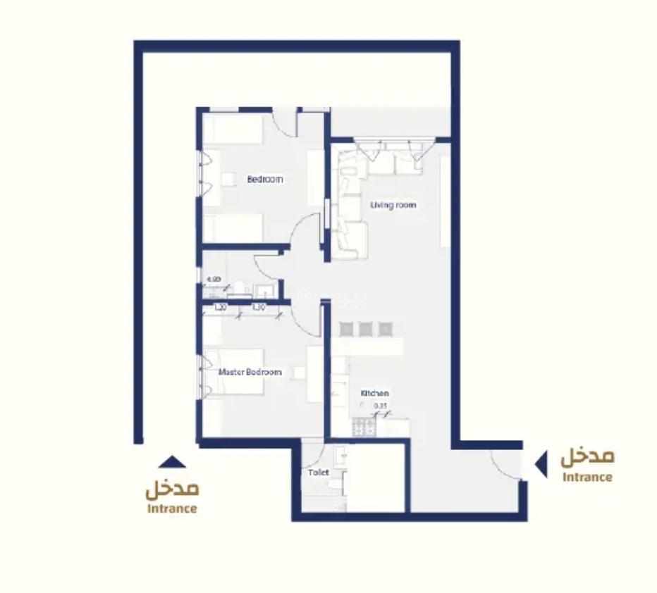 شقة 2 غرف في النرجس