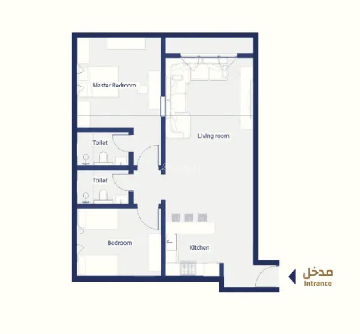 شقة 2 غرف في النرجس